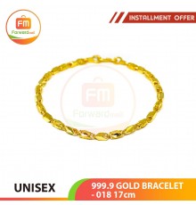 UNISEX 999.9 GOLD BRACELET - 018: 17cm