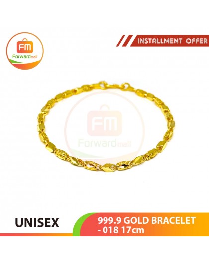 UNISEX 999.9 GOLD BRACELET - 018: 17cm