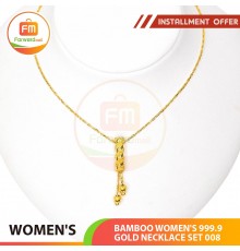 BAMBOO WOMEN'S 999.9 GOLD NECKLACE SET 008: 42cm