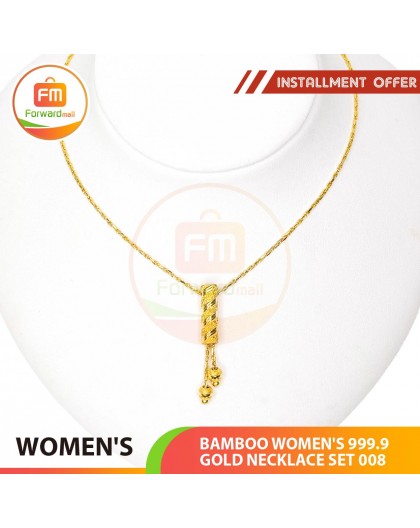 BAMBOO WOMEN'S 999.9 GOLD NECKLACE SET 008: 42cm