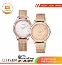 CITIZEN LADY'S Milanese Loop WATCH 32mm 白EM0508-80A/玫瑰金EM0503-83X