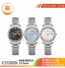 CITIZEN PAIR WATCH 27.5mm 黑EW2317-76E/白EW2319-71A/冰川藍EW2318-73L