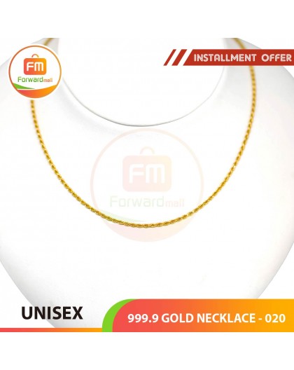 UNISEX 999.9 GOLD NECKLACE - 020: 51cm