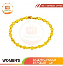 BALL 999.9 GOLD BRACELET - 024: 18-19cm