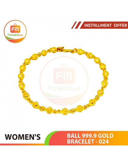 BALL 999.9 GOLD BRACELET - 024: 18-19cm