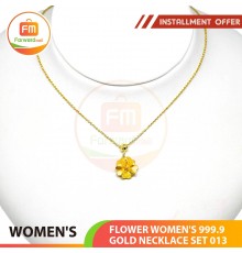 FLOWER WOMEN'S 999.9 GOLD NECKLACE SET 013: 42cm