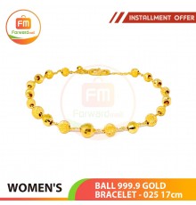 BALL 999.9 GOLD BRACELET - 025: 17cm